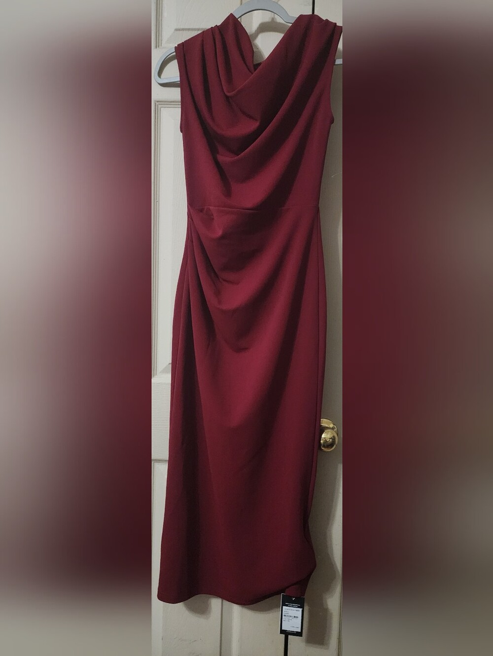Draped Maxi Skirt in Deep Burgundy